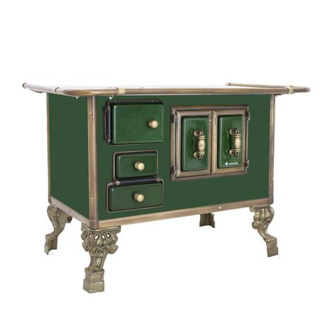 Fogão A Lenha N3 Aço Carbono Verde Barroco 3BD Venâncio Menor preço em Fogão A Lenha N3 Aço Carbono Verde Barroco 3BD Venâncio
