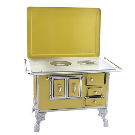 Fogão a Lenha Provençal Venâncio 03 com Tampa Amarelo Menor preço em Fogão a Lenha Provençal Venâncio 03 com Tampa Amarelo