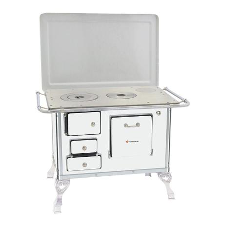 Fogão a Lenha Venâncio 02 Branco com Tampa Menor preço em Fogão a Lenha Venâncio 02 Branco com Tampa