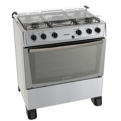 Fogão Atlas 5 bocas inox Mônaco com Acendimento automático - Bivolt - Atlas Eletrodomésticos Menor preço em Fogão Atlas 5 bocas inox Mônaco com Acendimento automático - Bivolt - Atlas Eletrodomésticos