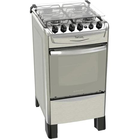 Fogão Atlas Fastcook - 4 bocas - Inox Menor preço em Fogão Atlas Fastcook - 4 bocas - Inox