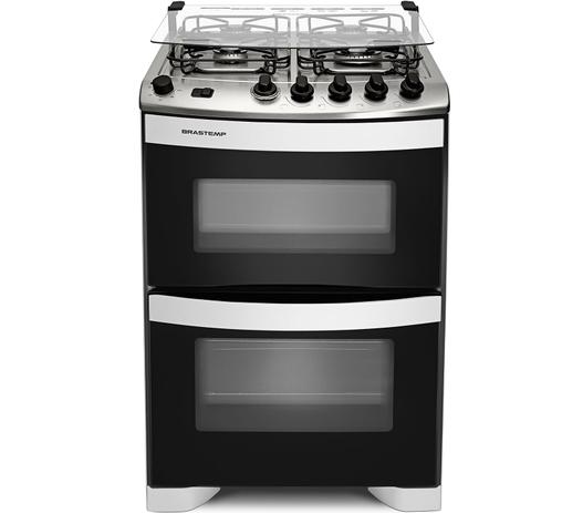 Fogão Brastemp 4 bocas duplo forno Branco com botões removíveis - BFD4NAB