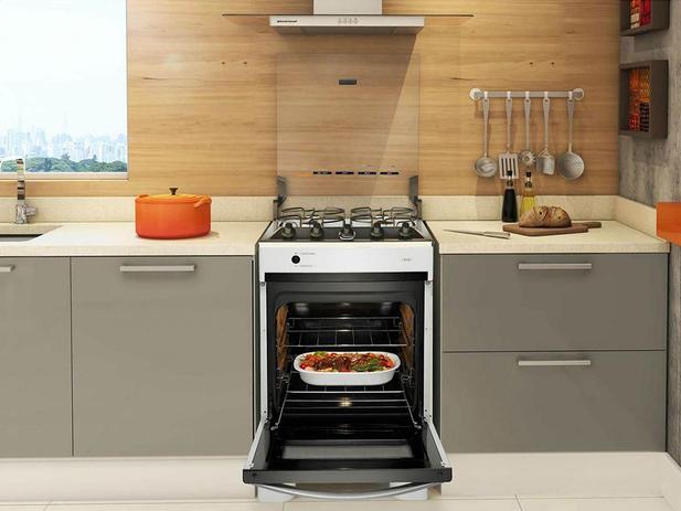Fogão Brastemp Clean 4 Bocas - Acendimento Automático - Branco - Bivolt - BFO4NABUNA Menor preço em Fogão Brastemp Clean 4 Bocas - Acendimento Automático - Branco - Bivolt - BFO4NABUNA