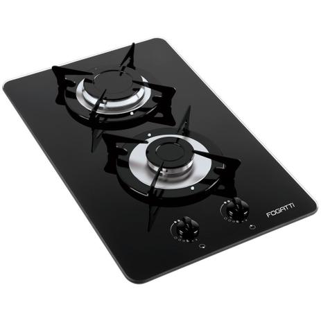 Fogão Cooktop 2 Bocas V200 Preto Flange Inox Bivolt - Fogatti eletrodomésticos Menor preço em Fogão Cooktop 2 Bocas V200 Preto Flange Inox Bivolt - Fogatti eletrodomésticos