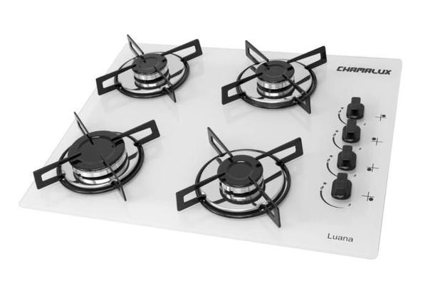 Fogão Cooktop 4 Bocas Branco Vidro 110v Chamalux Menor preço em Fogão Cooktop 4 Bocas Branco Vidro 110v Chamalux