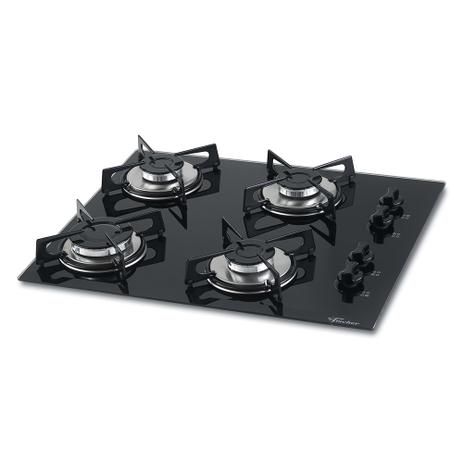 Fogão Cooktop 4Q Gás Mesa Vidro Preto - Fischer Menor preço em Fogão Cooktop 4Q Gás Mesa Vidro Preto - Fischer