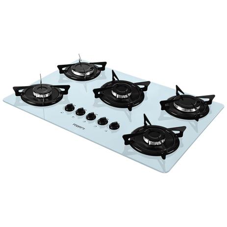 Fogão Cooktop 5 Bocas Esmaltado Branco Bivolt V500X Fogatti Menor preço em Fogão Cooktop 5 Bocas Esmaltado Branco Bivolt V500X Fogatti
