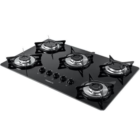 Menor preço em Fogão Cooktop 5 Bocas V500x E-c Flange Preto/Inox Bivolt - Fogatti eletrodomésticos