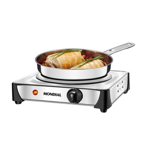 Fogão Elétrico Mondial Fast Cook 1000W FE-04 Prata - 127V Menor preço em Fogão Elétrico Mondial Fast Cook 1000W FE-04 Prata - 127V