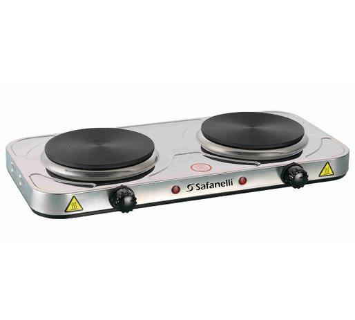 Fogão Elétrico Portátil em Aço Inox com 2 Placas Safanelli - 110 V Menor preço em Fogão Elétrico Portátil em Aço Inox com 2 Placas Safanelli - 110 V