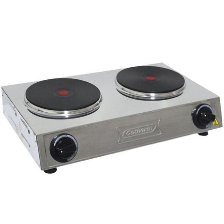 Fogão Elétrico Profissional 2 Bocas 180mm 4000W Inox Portátil Mesa Cotherm 2432 Rubi Hot Plate 220V Menor preço em Fogão Elétrico Profissional 2 Bocas 180mm 4000W Inox Portátil Mesa Cotherm 2432 Rubi Hot Plate 220V