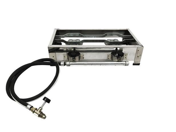 Fogão Grande 2 Bocas Alta Pressão Inox - Big Grill Menor preço em Fogão Grande 2 Bocas Alta Pressão Inox - Big Grill