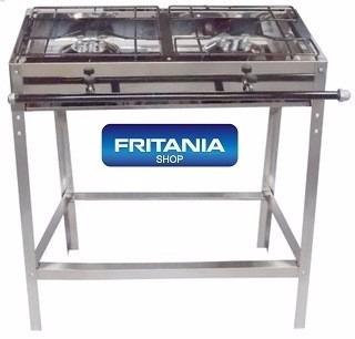 Fogão Industrial 2bocas Aço Inox Cozinha Alta Pressão C 0163 - Fritania Menor preço em Fogão Industrial 2bocas Aço Inox Cozinha Alta Pressão C 0163 - Fritania