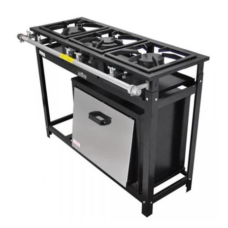 Fogão Industrial 3 Bocas Com Forno Economy - Cristalaço Menor preço em Fogão Industrial 3 Bocas Com Forno Economy - Cristalaço