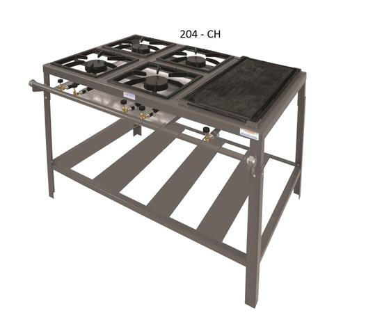 Fogão Industrial 4 bocas - Baixa Pressão - 30x30 - Canto cozinha - Com Chapa - Metal brey é boa?