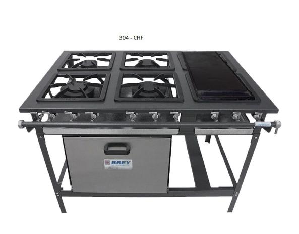 Fogão Industrial 4 bocas - Baixa Pressão - 40x40 - Canto cozinha - Com Chapa e Forno - Metal brey é boa?