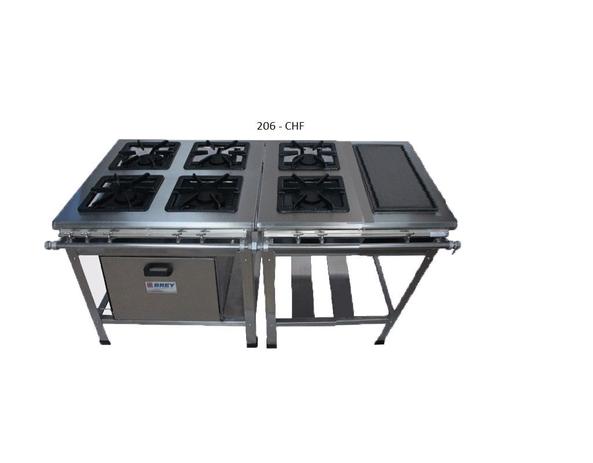 Fogão Industrial 6 bocas - Baixa Pressão - 30x30 - Canto cozinha - Com Chapa e Forno - Metal brey é boa?