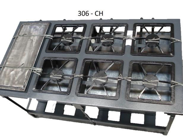 Fogão Industrial 6 bocas - Baixa Pressão - 40x40 - Canto cozinha - Com Chapa - Metal brey é boa?