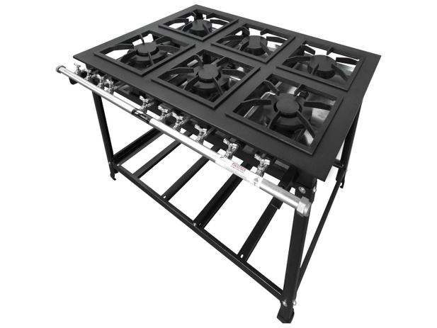 Fogão Industrial 6 Bocas Fundiferro - FF019 Menor preço em Fogão Industrial 6 Bocas Fundiferro - FF019