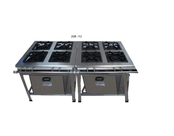 Fogão Industrial 8 bocas - Alta Pressão - 30x30 - Centro cozinha -2 Fornos - Metal brey Menor preço em Fogão Industrial 8 bocas - Alta Pressão - 30x30 - Centro cozinha -2 Fornos - Metal brey