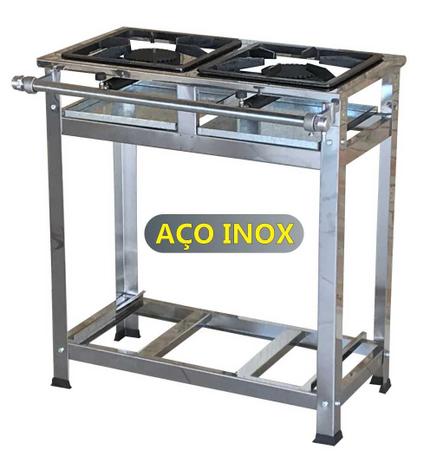 Fogão Industrial Inox 2 Duas Bocas de Alta Pressão - Loja virtual lumaqmetal Menor preço em Fogão Industrial Inox 2 Duas Bocas de Alta Pressão - Loja virtual lumaqmetal