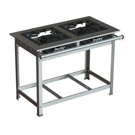 Fogão Industrial Inox 40x40 P10 2 Bocas Baixa Pressão 2 QD - JL Colombo Menor preço em Fogão Industrial Inox 40x40 P10 2 Bocas Baixa Pressão 2 QD - JL Colombo