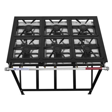 Fogão Industrial Serv Kenok Alta Pressão 6 Bocas Simples Preto Menor preço em Fogão Industrial Serv Kenok Alta Pressão 6 Bocas Simples Preto