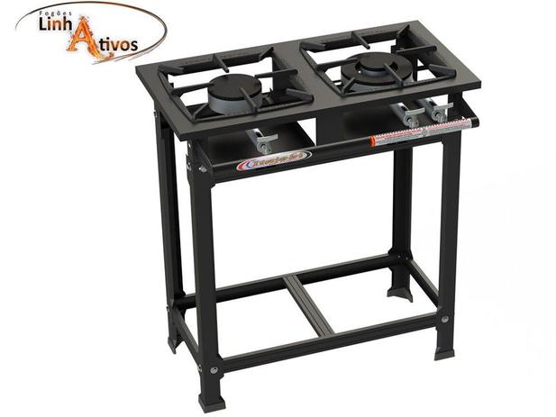Fogão Industrial Total Inox 2 Bocas B.P 1QS 1QD 30X30 Registro Apis Padrão Itajobi Menor preço em Fogão Industrial Total Inox 2 Bocas B.P 1QS 1QD 30X30 Registro Apis Padrão Itajobi