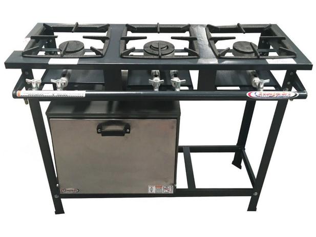 Fogão Industrial Total Inox 3 Bocas B.P 2QS 1QD 30X30 C/ Forno Tampa Inox Registro Padrão Apis Itajobi Menor preço em Fogão Industrial Total Inox 3 Bocas B.P 2QS 1QD 30X30 C/ Forno Tampa Inox Registro Padrão Apis Itajobi