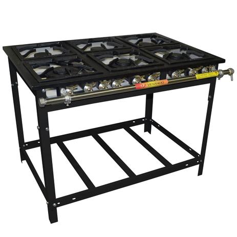 Fogão Industrial Venâncio E6D3E Baixa Pressão 3 Bocas Duplas 3 Simples Menor preço em Fogão Industrial Venâncio E6D3E Baixa Pressão 3 Bocas Duplas 3 Simples