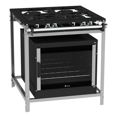 Fogão Industrial Venax 4 Bocas FFI430-2 Gás GLP com Forno Preto Menor preço em Fogão Industrial Venax 4 Bocas FFI430-2 Gás GLP com Forno Preto