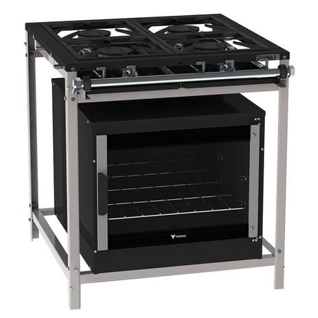 Fogão Industrial Venax 4 Bocas FFI430 Gás GLP com Forno Preto