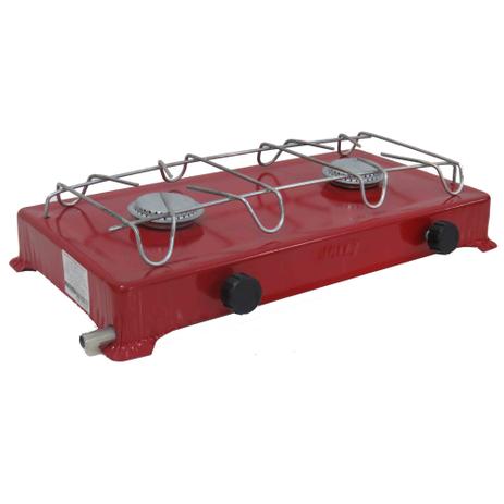 Fogão Portátil Camping Duas Bocas A Gás Vermelho - Jolly Menor preço em Fogão Portátil Camping Duas Bocas A Gás Vermelho - Jolly