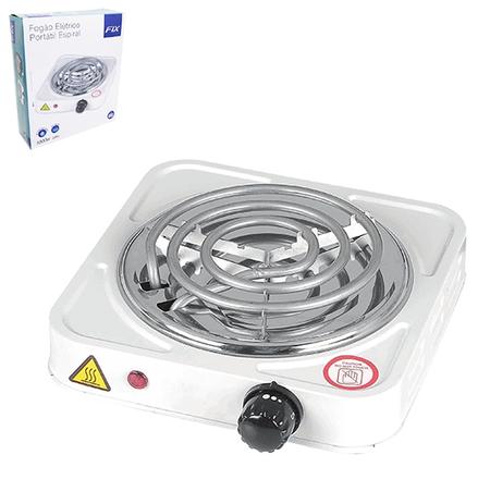 Fogareiro / fogao eletrico portatil espiral 1 boca 127v preto/branco na caixa - Rio de ouro Menor preço em Fogareiro / fogao eletrico portatil espiral 1 boca 127v preto/branco na caixa - Rio de ouro