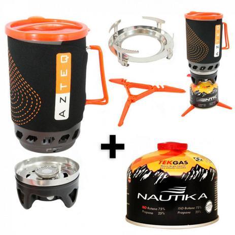 Fogareiro Jet Cook + Panela 1,1 L com Capa Neoprene Azteq + Refil Gas Menor preço em Fogareiro Jet Cook + Panela 1,1 L com Capa Neoprene Azteq + Refil Gas