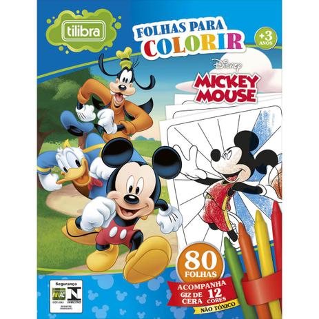 Folhas para Colorir Mini com Giz de Cera Mickey - 80 Folhas - Minnie mickey Menor preço em Folhas para Colorir Mini com Giz de Cera Mickey - 80 Folhas - Minnie mickey