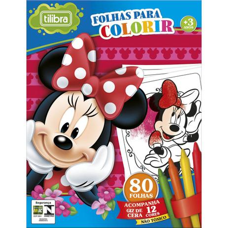 Folhas para Colorir Mini com Giz de Cera Minnie - 80 Folhas - Minnie mickey Menor preço em Folhas para Colorir Mini com Giz de Cera Minnie - 80 Folhas - Minnie mickey