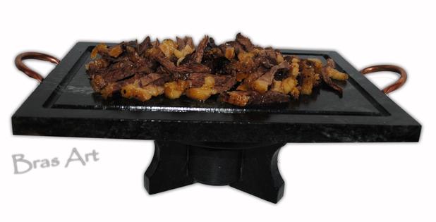 Fondue 37 centímetro por 25 centímetro de pedra kit chapa mais fogareiro super grande - Bras Art Menor preço em Fondue 37 centímetro por 25 centímetro de pedra kit chapa mais fogareiro super grande - Bras Art