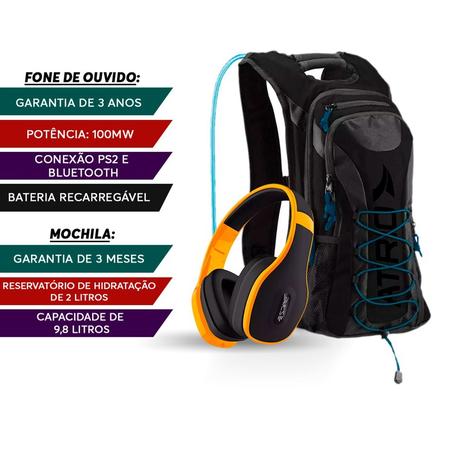 Fone Bluetooth Amarelo + Corrida Mochila Hidratação 02l - Multilaser Menor preço em Fone Bluetooth Amarelo + Corrida Mochila Hidratação 02l - Multilaser