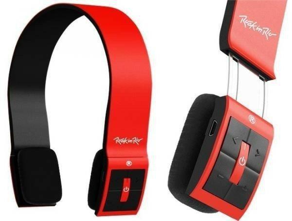 Fone de Ouvido Bluetooth Aquarius Rock in Rio - com microfone e controle de volume - Vermelho Menor preço em Fone de Ouvido Bluetooth Aquarius Rock in Rio - com microfone e controle de volume - Vermelho