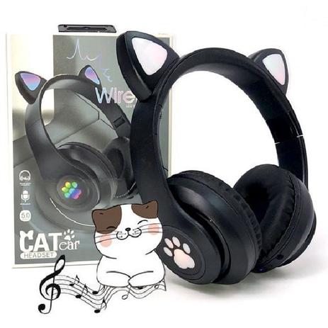 Fone De Ouvido Bluetooth Gatinho 5.0 Dobravel Sem fio Preto - Concise Fashion Style Menor preço em Fone De Ouvido Bluetooth Gatinho 5.0 Dobravel Sem fio Preto - Concise Fashion Style