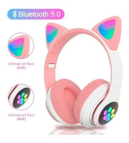 Fone De Ouvido Bluetooth Led Orelha Gato Headphone Stn-28 - Cat - Headphone  Bluetooth - Magazine Luiza