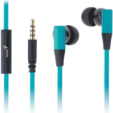Fone de Ouvido com Microfone Genius HS-M230 In-Ear - Azul Turquesa - Genius Menor preço em Fone de Ouvido com Microfone Genius HS-M230 In-Ear - Azul Turquesa - Genius