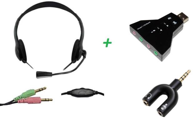 Fone de ouvido com microfone headset duplo 2xP2 e adaptadores P2 E USB para  notebook PC computador - NewLink - Headset - Magazine Luiza