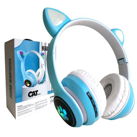 Fone De Ouvido Headphone Bluetooth Sem Fio Wireless Led Cat Menor preço em Fone De Ouvido Headphone Bluetooth Sem Fio Wireless Led Cat