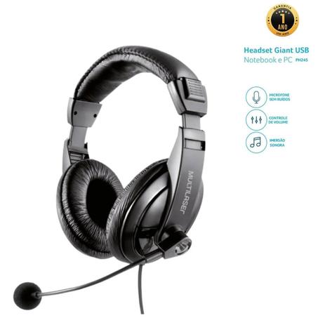 Fone De Ouvido Headset Giant Usb Multilaser - PH245 - Headset com Fio -  Magazine Luiza