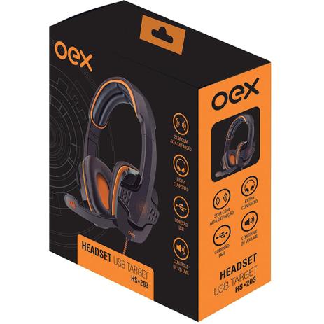 Fone de ouvido headset usb target hs203 oex Menor preço em Fone de ouvido headset usb target hs203 oex