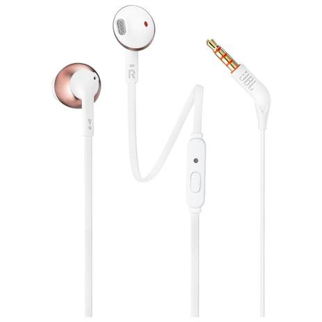 Fone de Ouvido IN-EAR com Microfone JBL Tune 205 ROSE/GOLD JBLT205RGD Menor preço em Fone de Ouvido IN-EAR com Microfone JBL Tune 205 ROSE/GOLD JBLT205RGD