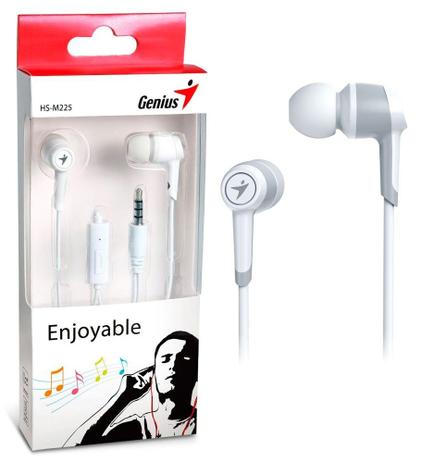 Fone de Ouvido Intra Auricular Genius HS-M225 - com Microfone - Branco - 31710193101 Menor preço em Fone de Ouvido Intra Auricular Genius HS-M225 - com Microfone - Branco - 31710193101