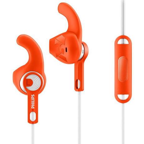 Fone de Ouvido Philips ActionFit SHQ1305OR/27 com Microfone e Cabo de 1.2  Metros - Branco/Laranja - Fone de Ouvido com Fio - Magazine Luiza
